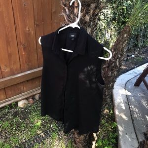 Black Crepe Tank Blouse